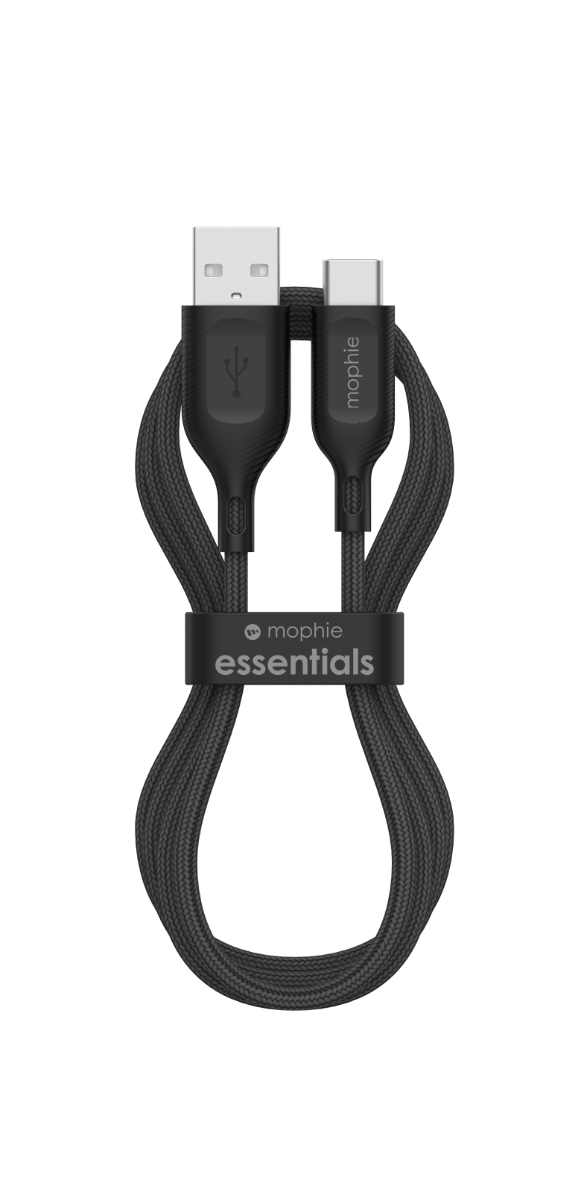 Cable Mophie essential trenzado USB-A a USB-C 15w 2m - Negro