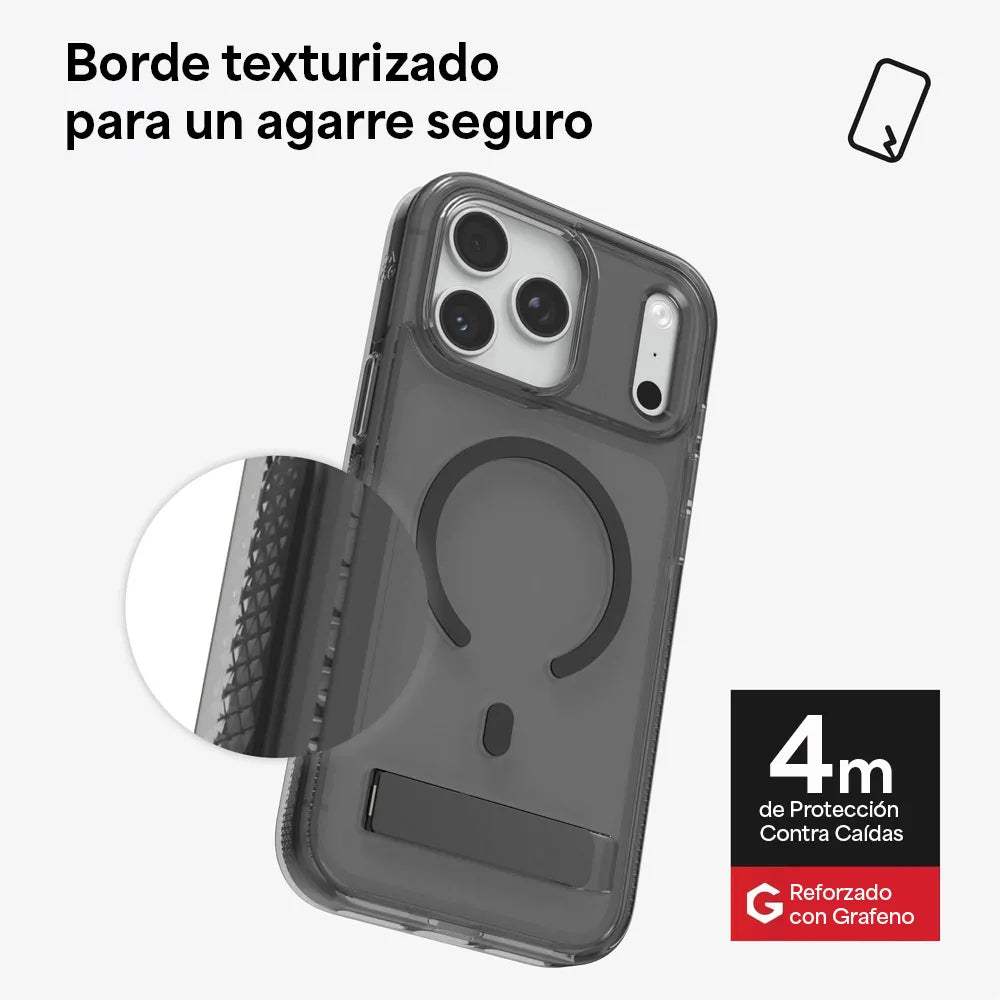 Case ZAGG Santa Cruz con MagSafe KS para iPhone 17 Series - Negro Medianoche