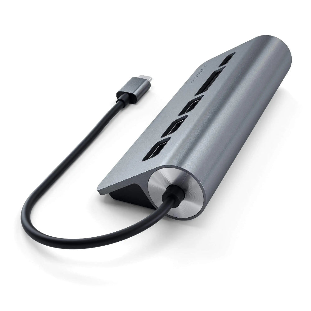 Concentrador USB y lector de tarjetas Satechi TYPE-C - Gris Espacial