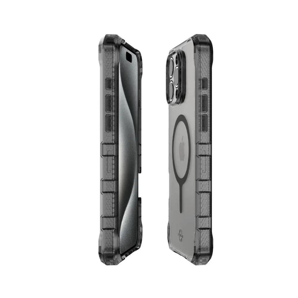 ItSkins Supreme R Clear con MagSafe para iPhone 16 Pro - Grafito y estampado en grafito