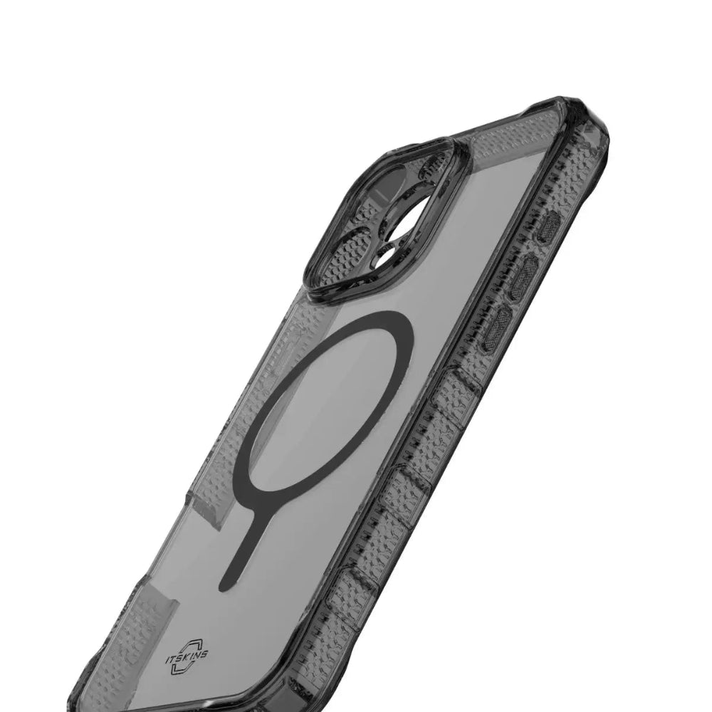ItSkins Supreme R Clear con MagSafe para iPhone 16 Pro - Grafito y estampado en grafito