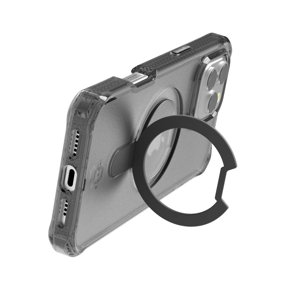 Case ItSkins Hybrid R Vapor Stand con MagSafe para iPhone 16 Pro Max - Negro