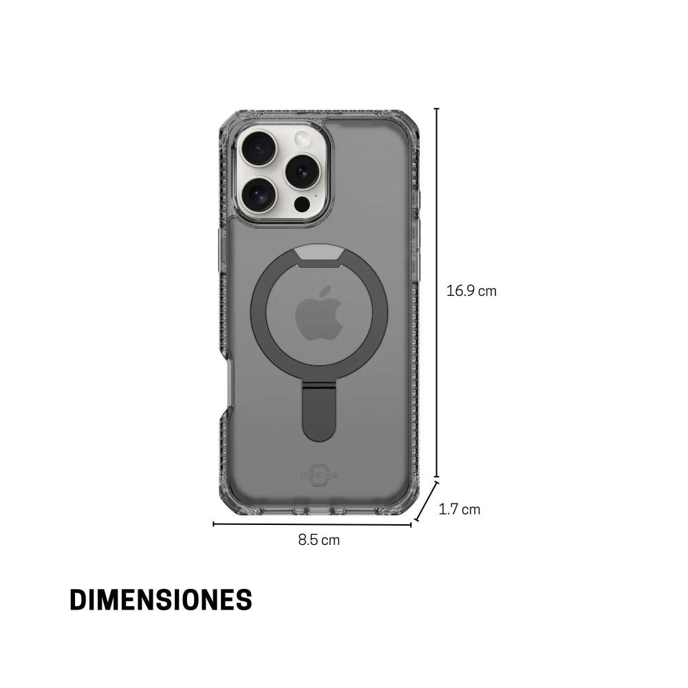 Case ItSkins Hybrid R Vapor Stand con MagSafe para iPhone 16 Pro Max - Negro