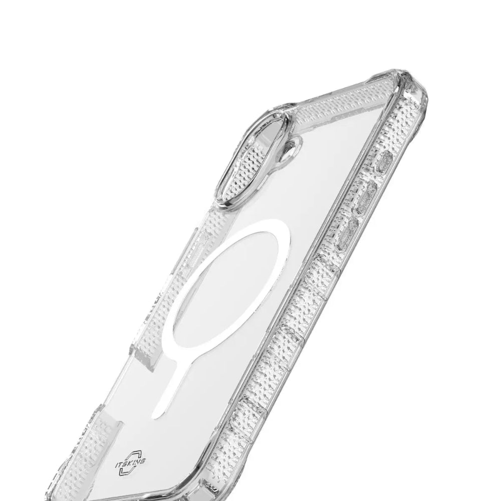 ItSkins Supreme R Clear con MagSafe para iPhone 16 Plus - Impresión blanco transparente