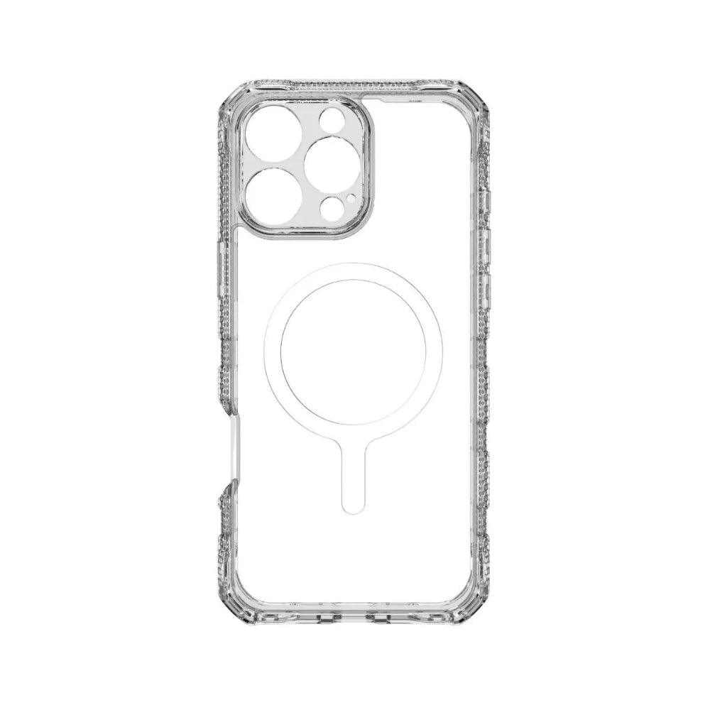 ItSkins Supreme R Clear con MagSafe para iPhone 16 Pro - Estampado Blanco Transparente