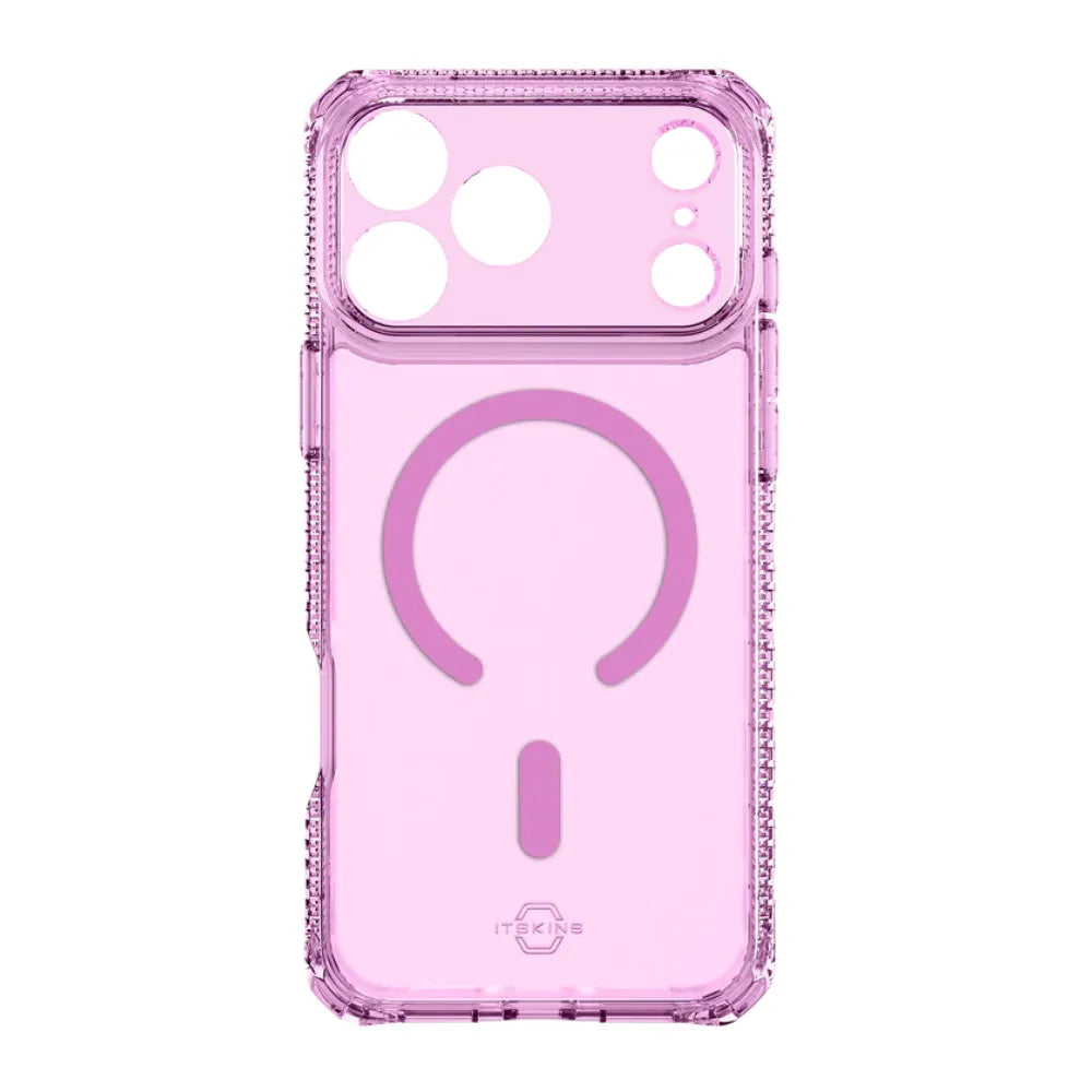 Case ItSkins Hybrid R Vapor con MagSafe para iPhone 17 Pro Max - Rosado