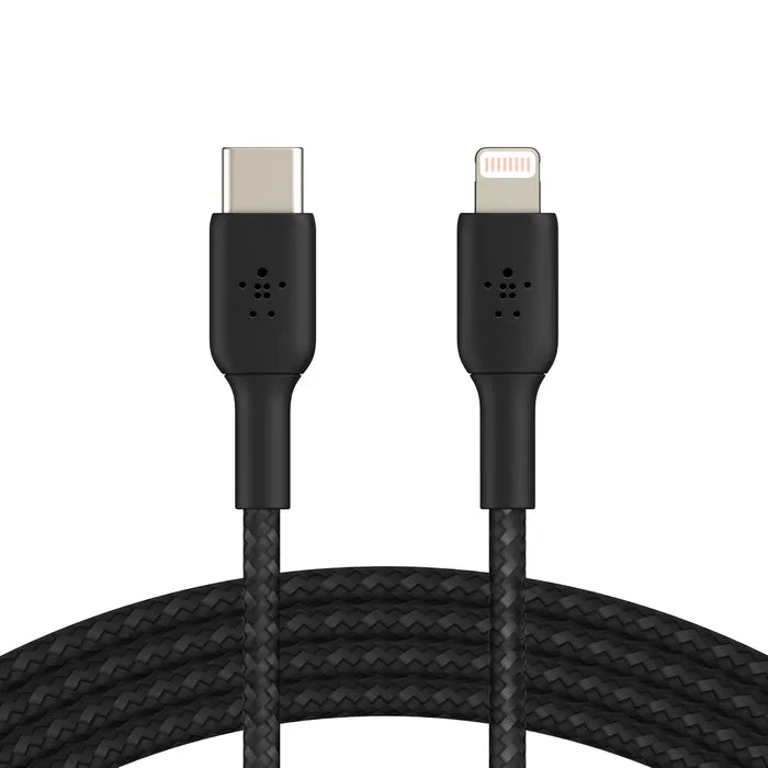 Cable Belkin trenzado USB-C a Lightning 1m - Negro