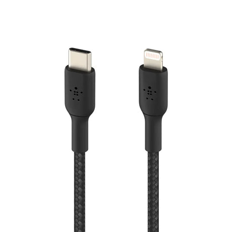 Cable Belkin trenzado USB-C a Lightning 1m - Negro