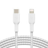 Cable Belkin trenzado USB-C a Lightning 1m - Blanco