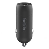 Adaptador de carga para Auto Belkin 30W USB-C + Cable USB-C a USB-C - Negro