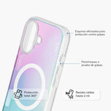 Case NCO SafeCase Clear con MagSafe para iPhone 17 - Arcoiris