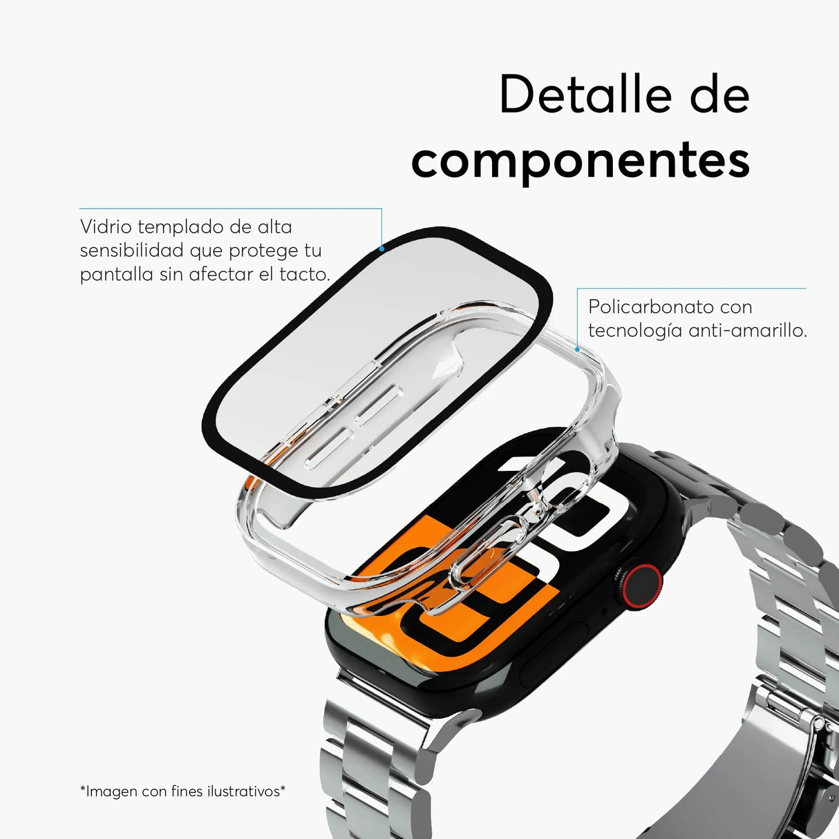 Case NCO ClearCase Crystal para Apple Watch Series 11 / 10 - 42mm - Transparente