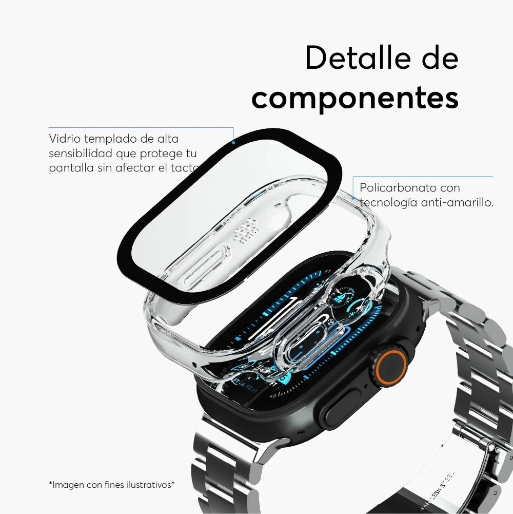 Case NCO ClearCase Crystal para Apple Watch Ultra 3 / 2 / 1 - 49mm - Transparente