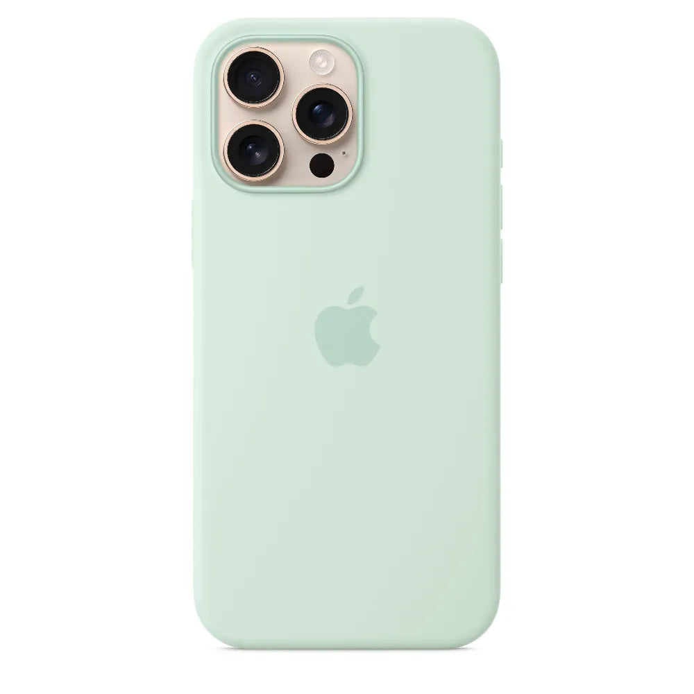 Funda de silicón con MagSafe para el iPhone 16 Pro Max – Color aguamarina