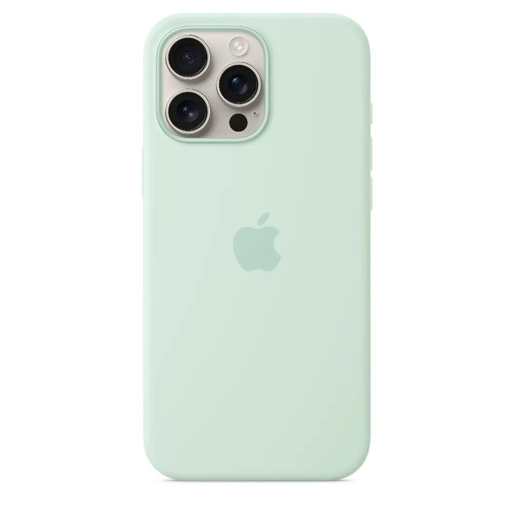 Funda de silicón con MagSafe para el iPhone 16 Pro Max – Color aguamarina