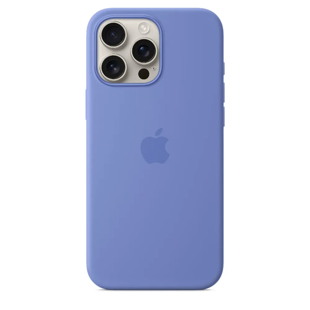 Funda de silicón con MagSafe para el iPhone 16 Pro Max – Violeta azul