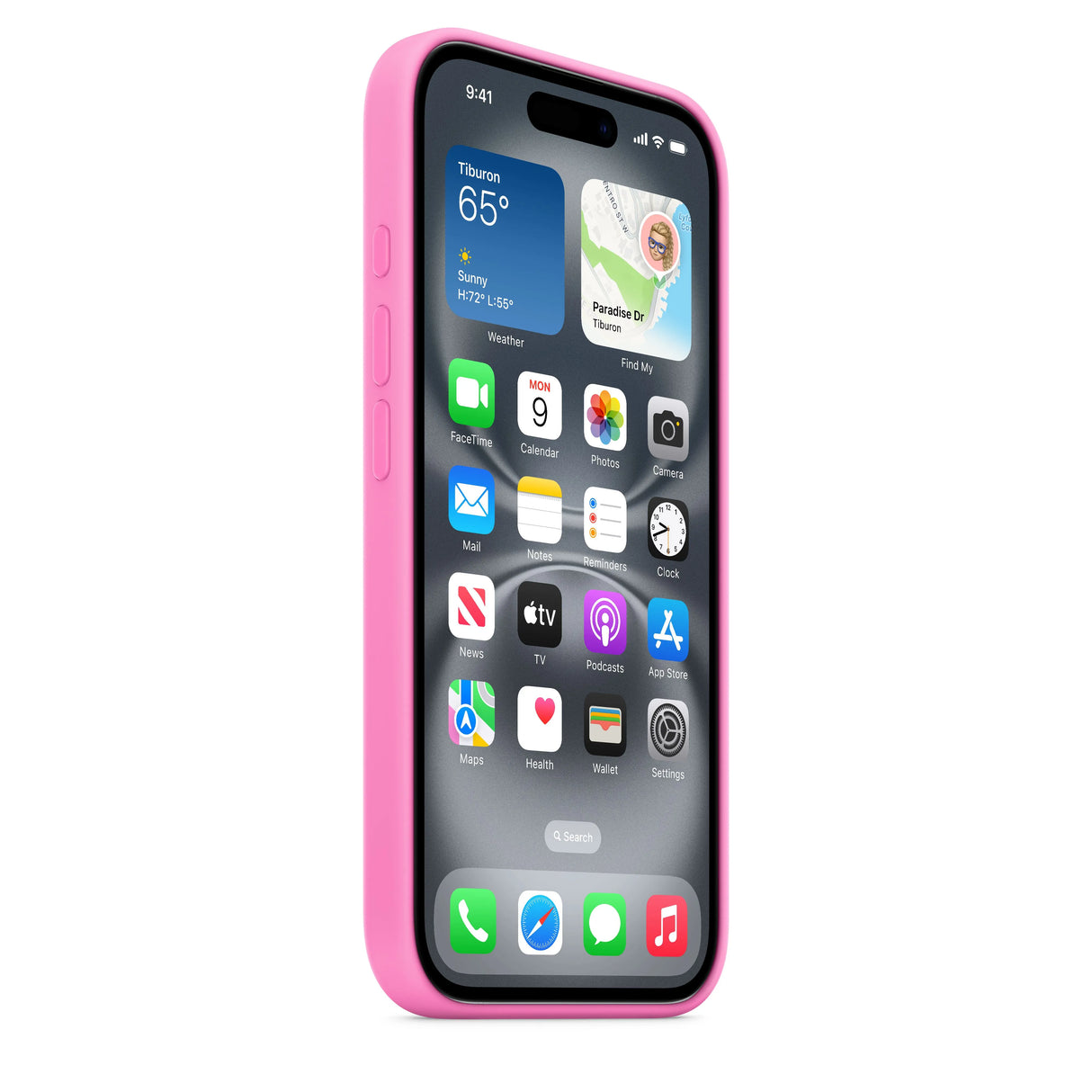 Funda de silicón con MagSafe para el iPhone 16 – Color peonía