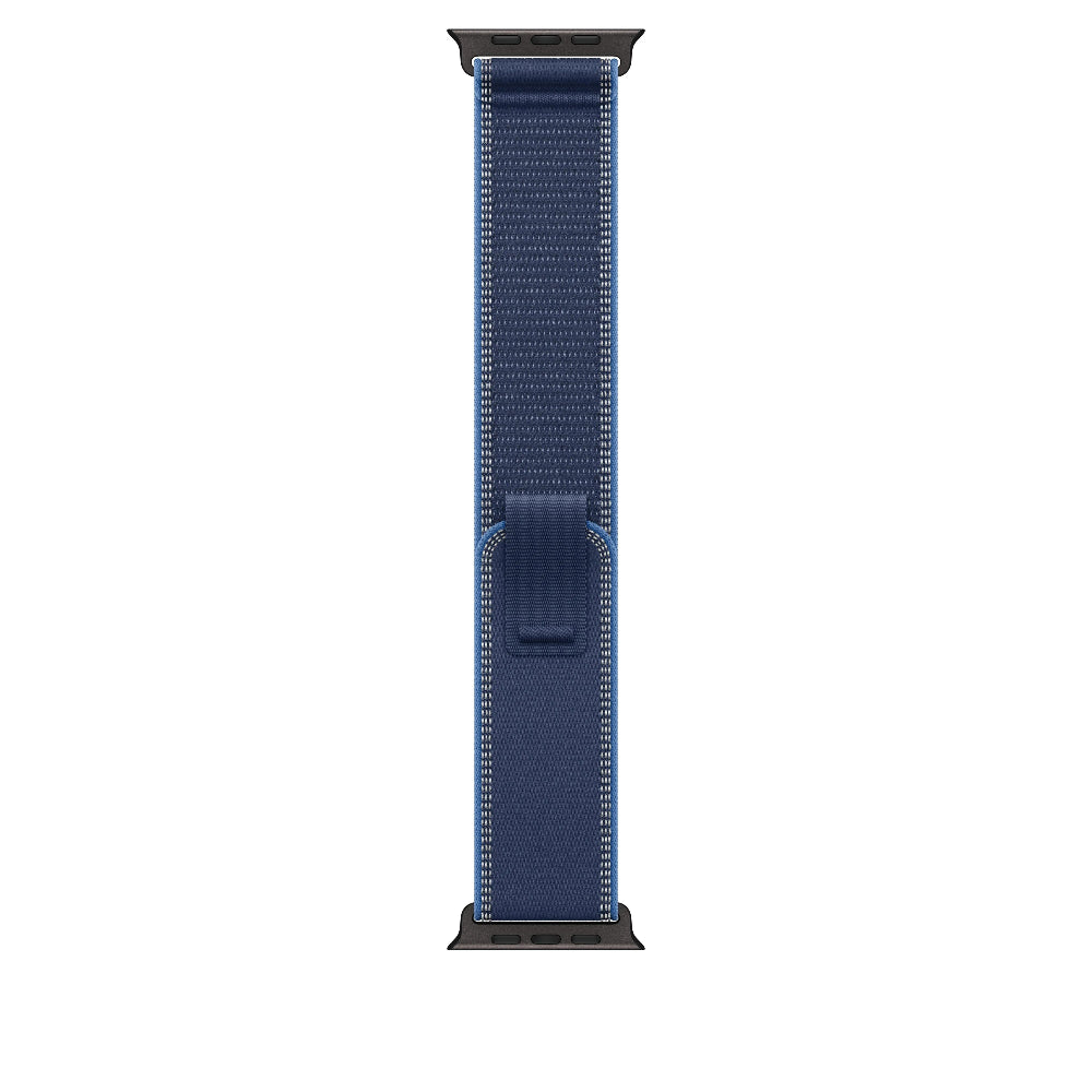 Correa Trail azul/azul brillante para caja de 49 mm – M/L – Acabado de titanio negro