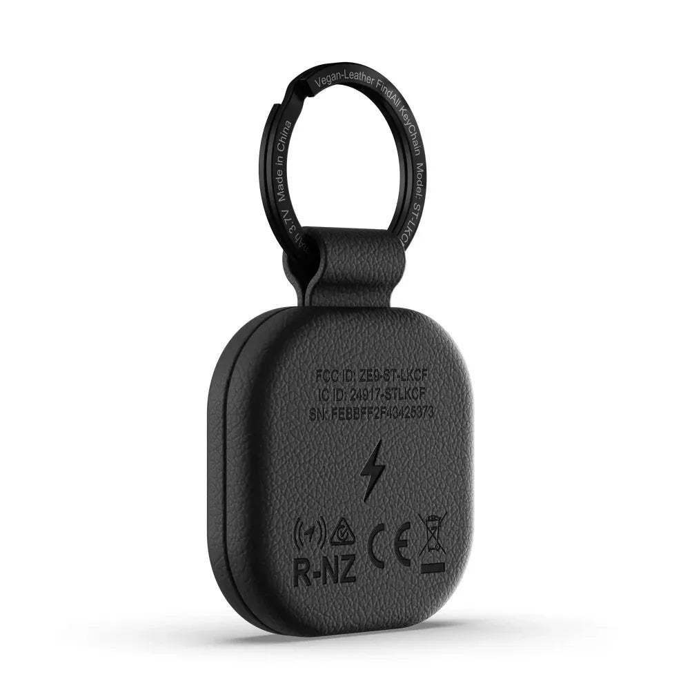 Llavero de Cuero Vegano Satechi Compatible con Find My - Negro