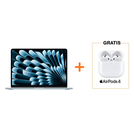MacBook Air 13 Chip M4 - 256GB - Azul Cielo + AirPods (4ta Gen) Combo