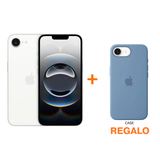 iPhone 16e - Blanco - 128GB + Case de Silicona Apple para iPhone16e – Azul Invierno
