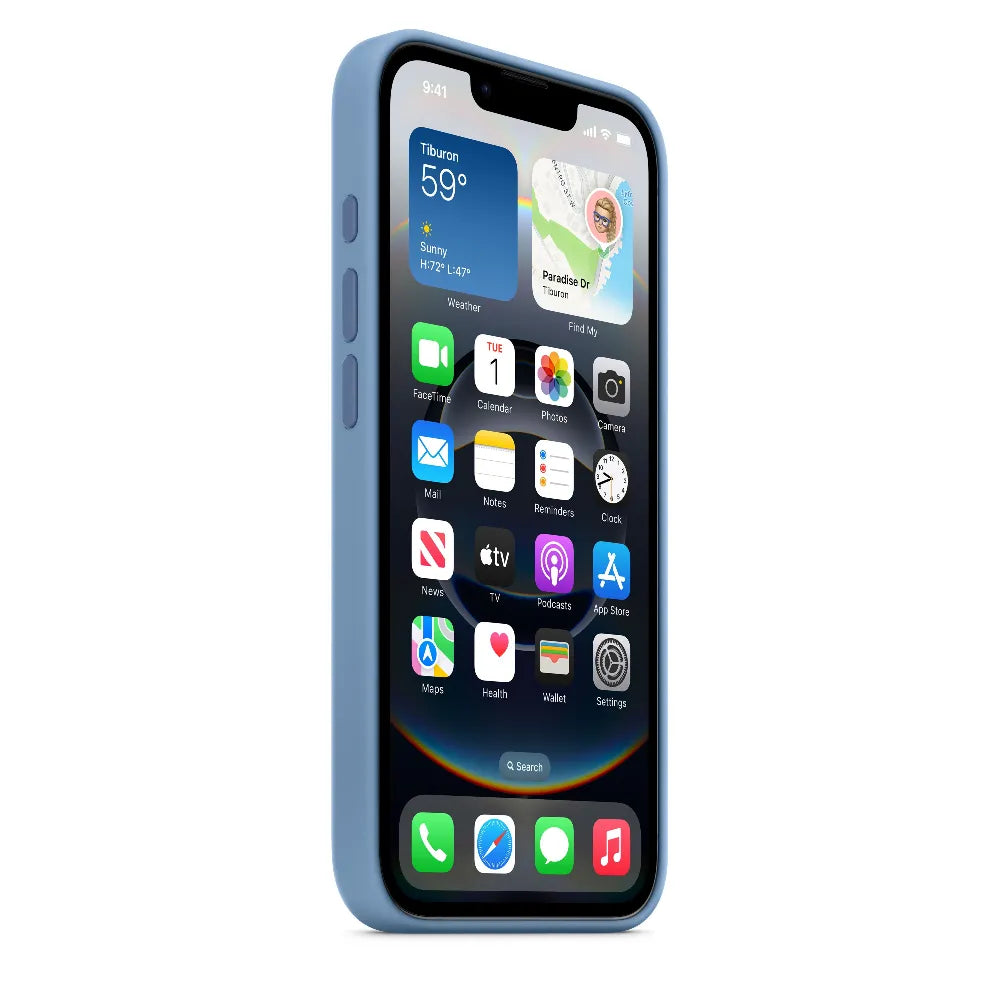 Funda de silicón para el iPhone 16e – Azul invierno