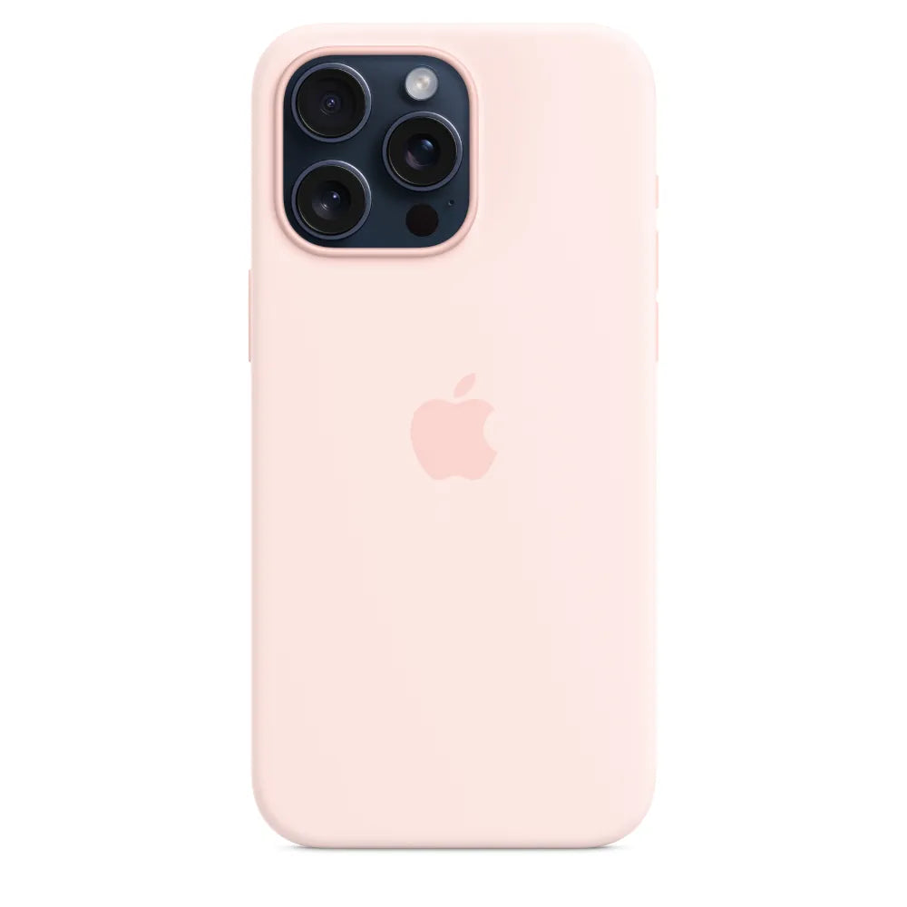 Funda de silicón con MagSafe para el iPhone 15 Pro Max - Rosa claro