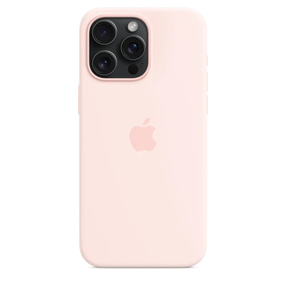 Funda de silicón con MagSafe para el iPhone 15 Pro Max - Rosa claro