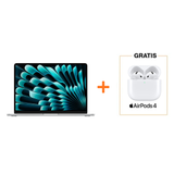 MacBook Air 13 Chip M4 - RAM 16GB - 256GB - Plata + AirPods (4ta Gen) con Cancelación Activa de Ruido