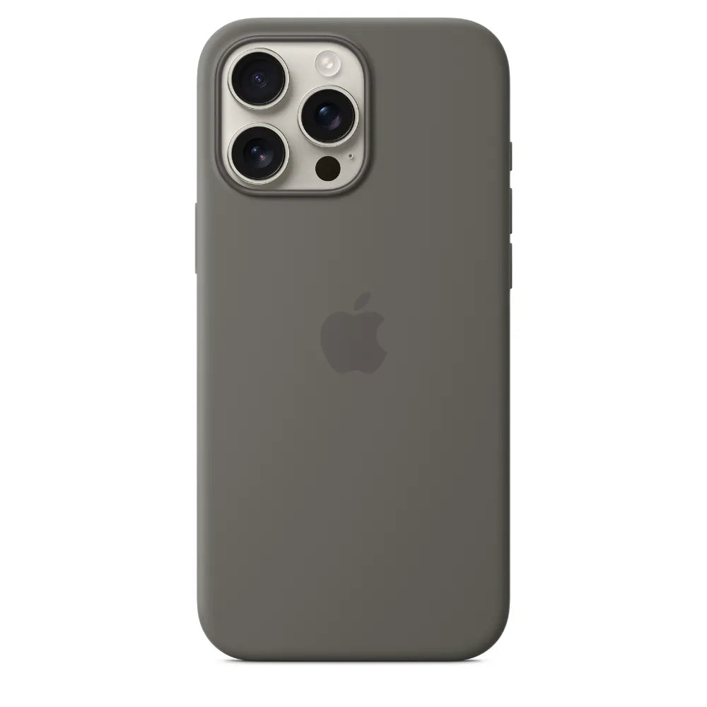 Funda de silicón con MagSafe para el iPhone 16 Pro Max - Gris piedra