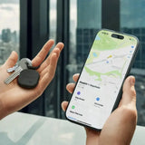 Llavero de Cuero Vegano Satechi Compatible con Find My - Negro