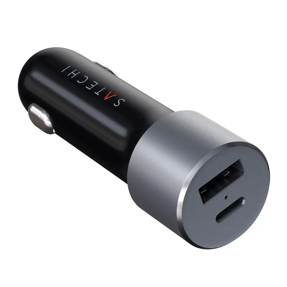 Cargador_de_carro_Satechi_con_puerto_USB_C_72W_Gris_Espacial_Posicion_3_iShop_El_Salvador