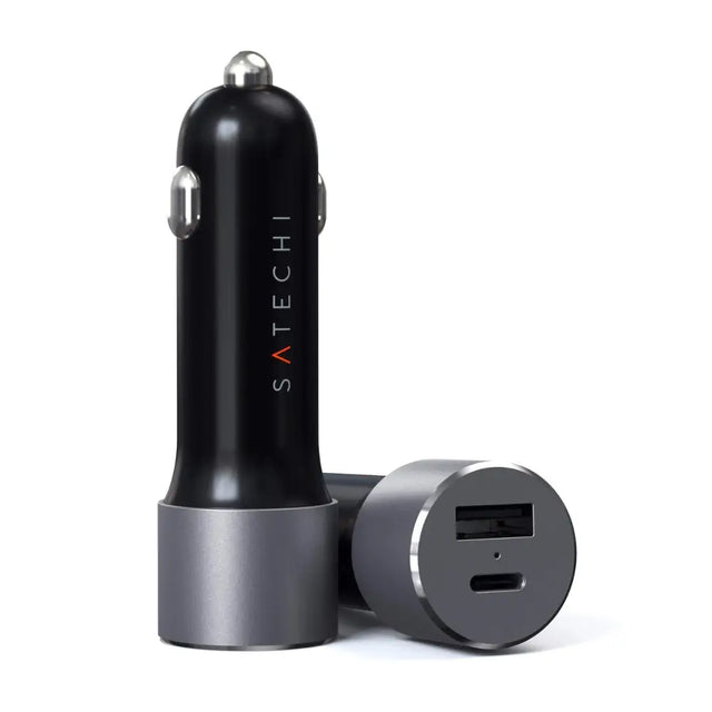 Cargador_de_carro_Satechi_con_puerto_USB_C_72W_Gris_Espacial_Posicion_1_iShop_El_Salvador
