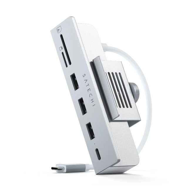 Satechi Hub USB-C con 3 USB/1USB-C/SD/MicroSD para iMac 24 (2021) - Plata