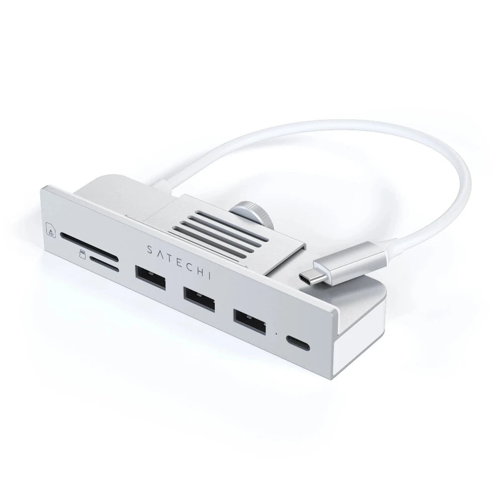 Satechi Hub USB-C con 3 USB/1USB-C/SD/MicroSD para iMac 24 (2021) - Plata