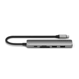 Adaptador Multipuerto Satechi Slim 6 en 1 USB-C - Gris Espacial