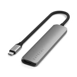 Adaptador Multipuerto Satechi Slim 6 en 1 USB-C - Gris Espacial