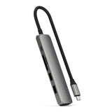 Adaptador Multipuerto Satechi Slim 6 en 1 USB-C - Gris Espacial