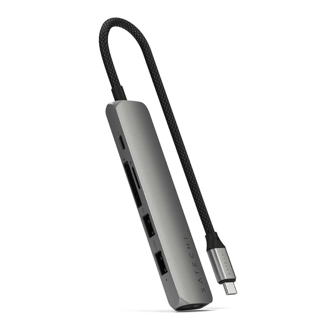 Adaptador Multipuerto Satechi Slim 6 en 1 USB-C - Gris Espacial