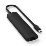 Adaptador Slim Satechi USB-C Ethernet HDMI 2 USB-A - Negro