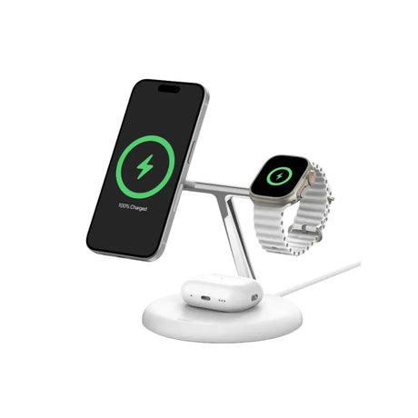 Base de Carga Inalambrica Belkin 3 en 1 con Qi2 - Blanco