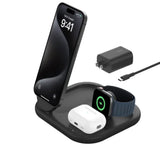 Base de carga Belkin Qi2 3 en 1 plegable 15W - Negro