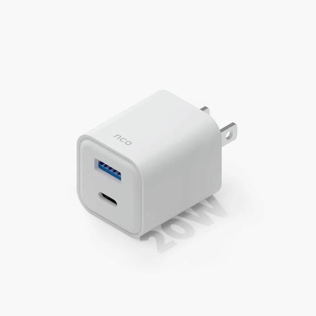 Cargador de Pared NCO PowerPlug Mini 20W USB-A + USB-C - Blanco