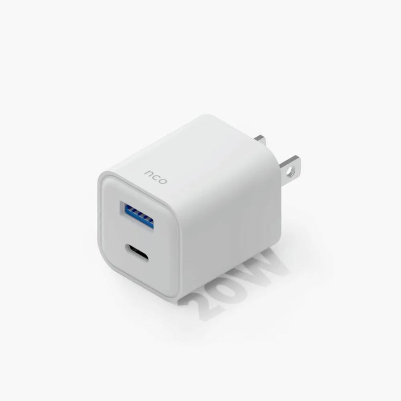 Cargador de Pared NCO PowerPlug Mini 20W USB-A + USB-C - Blanco