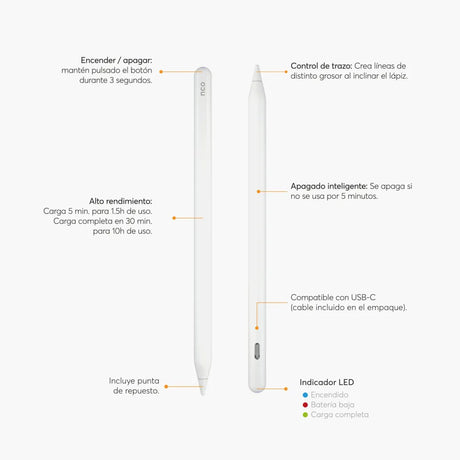 Lapiz_optico_SmartPen_Stylus_NCO_para_iPad_Blanco_Imagen_posicion_2_iShop_El_Salvador