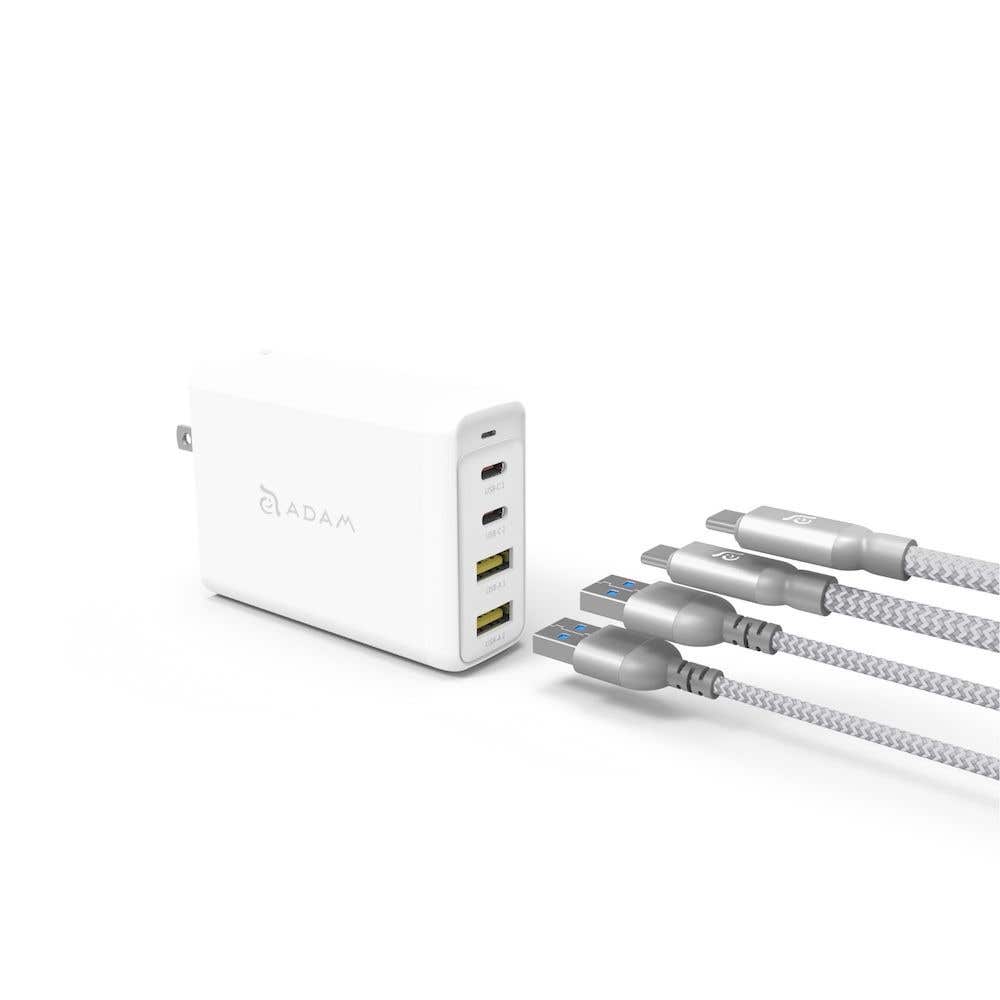 Cargador de Pared Adam Elements OMNIA Pro 100W con Cable USB-C a USB-C 2m - Blanco