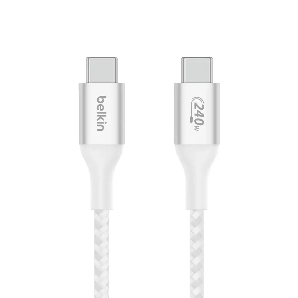 Cable de Carga Trenzado BelkinUSB-Ca USB-C 240Wde 2m - Blanco