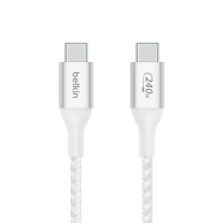 Cable de Carga Trenzado BelkinUSB-Ca USB-C 240Wde 2m - Blanco