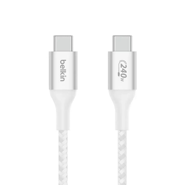 Cable de Carga Trenzado BelkinUSB-Ca USB-C 240Wde 2m - Blanco