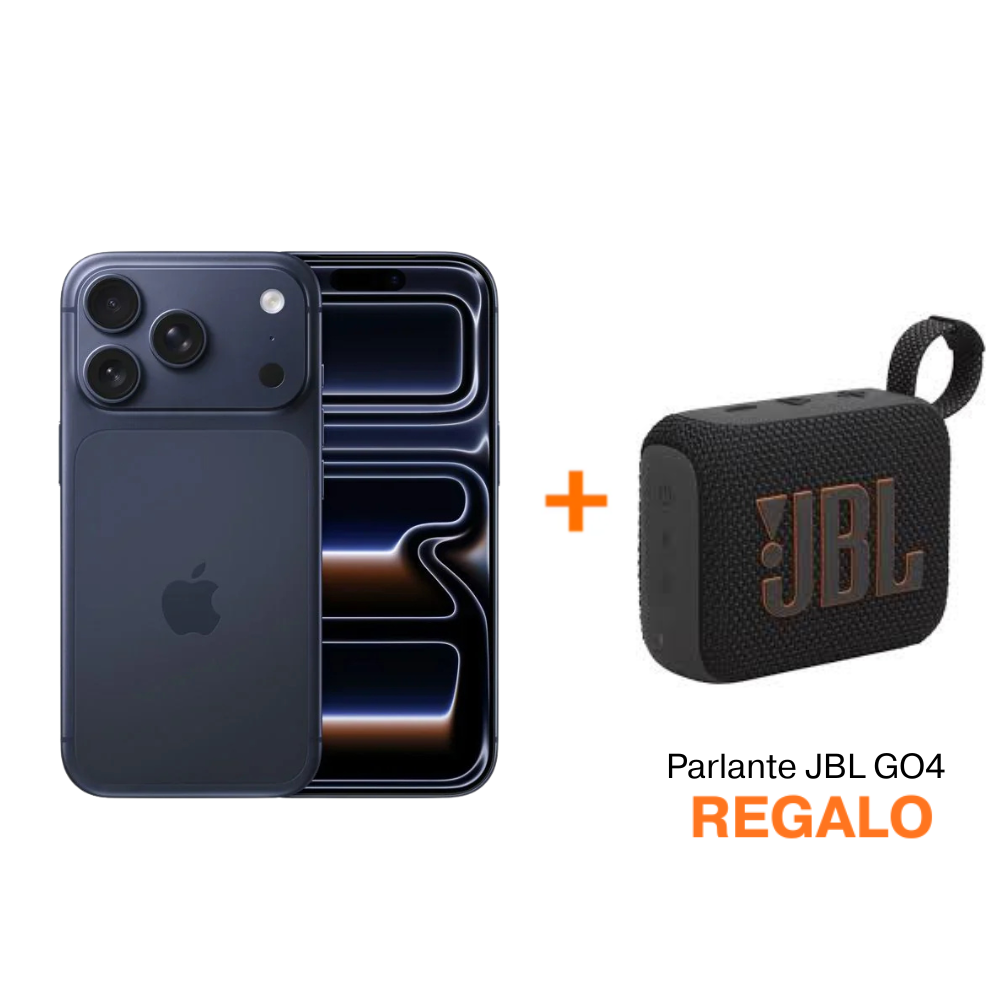 iPhone 17 Pro - 512GB - Azul intenso + Parlante JBL Go4 Bluetooth - Negro